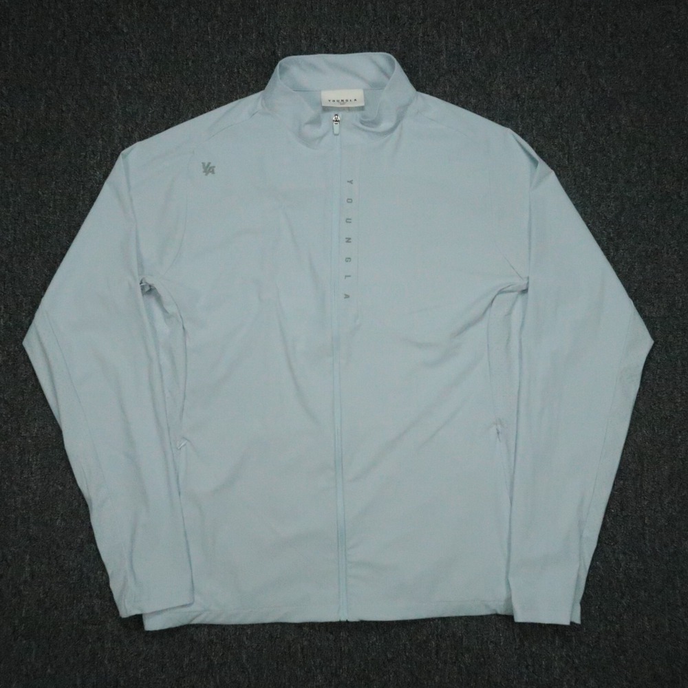 YoungLA Jacket Men XXL Blue Morning Run Zip Up  Lightweight Full Zip Pockets 2XL